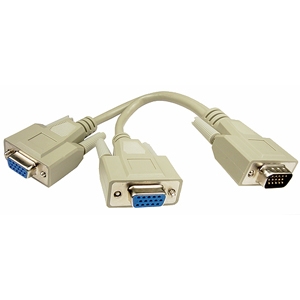 VGA 1 MALE TO 2 FEMALE SPELITER CABLE ADAPTER